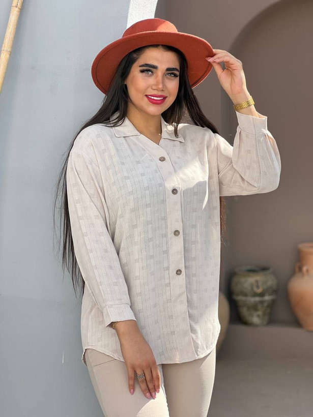 شومیز زنانه مدل یقه مردانه جلو دگمه دار