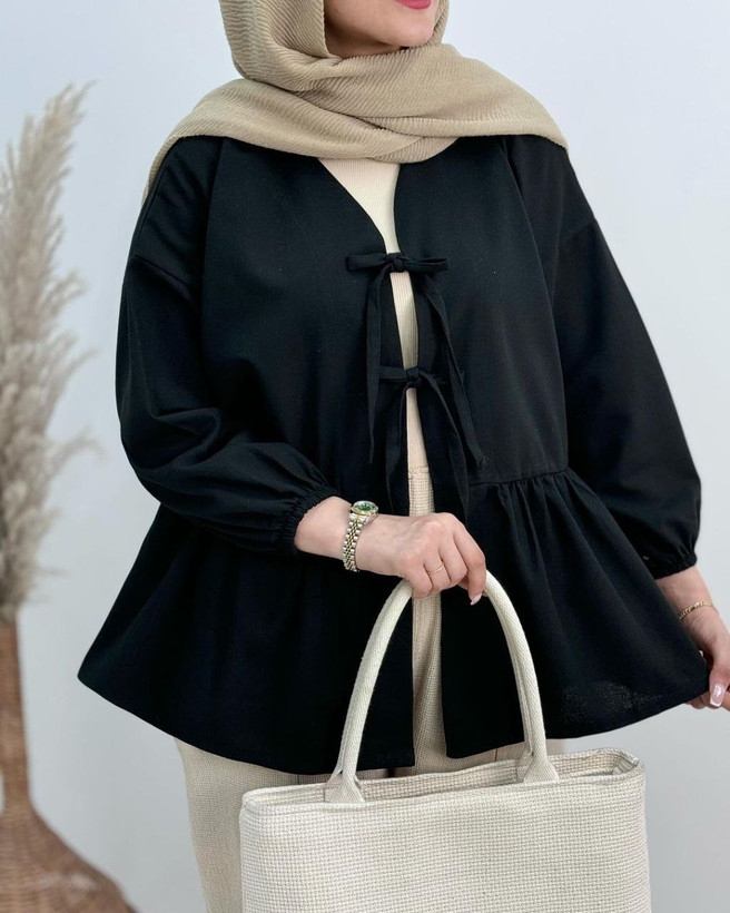 شومیز مانتو زنانه جلوبنددار پایین چیندار لینن