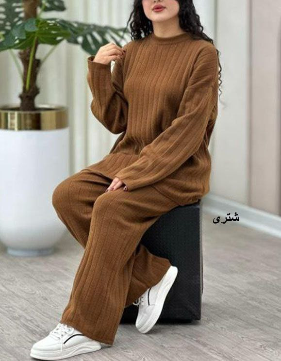 ست بلوزشلوار زنانه بافت ریلی با ایستایی عالی