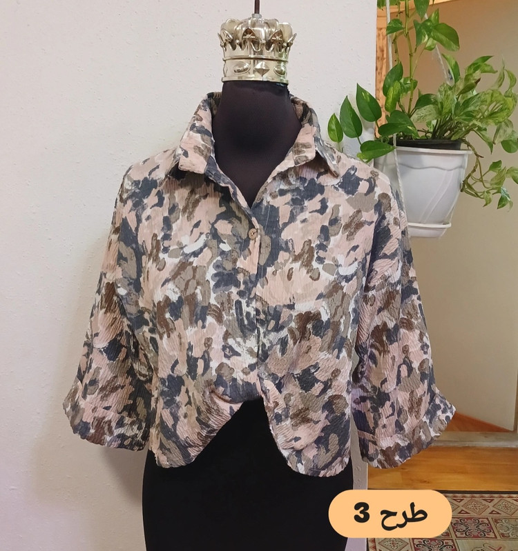 شومیز زنانه فانتزی جلوپیچ یقه مردونه (فروش اقساطی درچهارقسط)