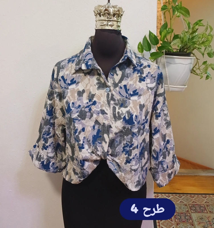 شومیز زنانه فانتزی جلوپیچ یقه مردونه (فروش اقساطی درچهارقسط)