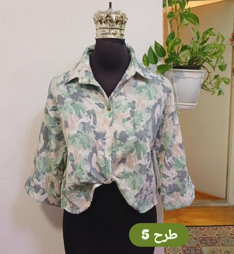 شومیز زنانه فانتزی جلوپیچ یقه مردونه (فروش اقساطی درچهارقسط)