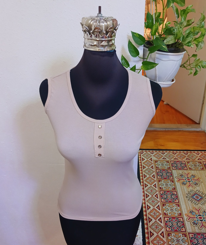 تاپ حلقه ای زنانه کبریتی یقه گرد با کشسانی بالا
