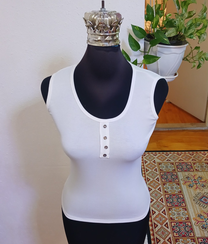 تاپ حلقه ای زنانه کبریتی یقه گرد با کشسانی بالا