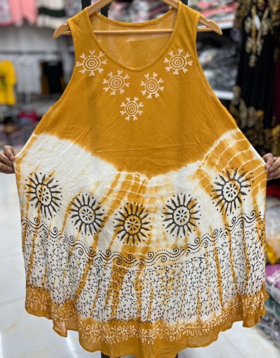 پیراهن ساحلی ( سارافون ) حلقه ای نخی وارداتی طرحدار فول کلوش (فروش اقساطی درچهارقسط)