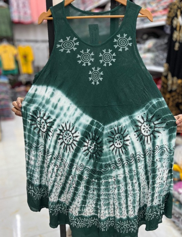 پیراهن ساحلی ( سارافون ) حلقه ای نخی وارداتی طرحدار فول کلوش (فروش اقساطی درچهارقسط)