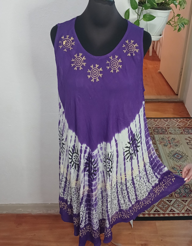 پیراهن ساحلی ( سارافون ) حلقه ای نخی وارداتی طرحدار فول کلوش (فروش اقساطی درچهارقسط)