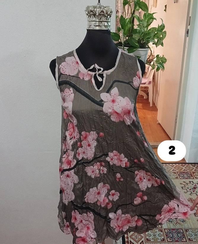 سارافون زنانه حلقه ای چروک نخی طرحدار فول کلوش