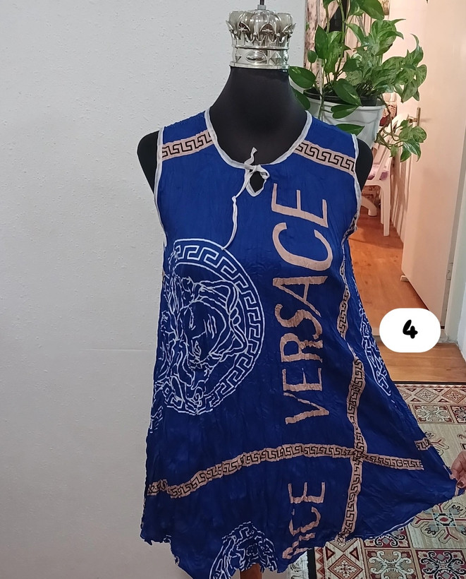 سارافون زنانه حلقه ای چروک نخی طرحدار فول کلوش