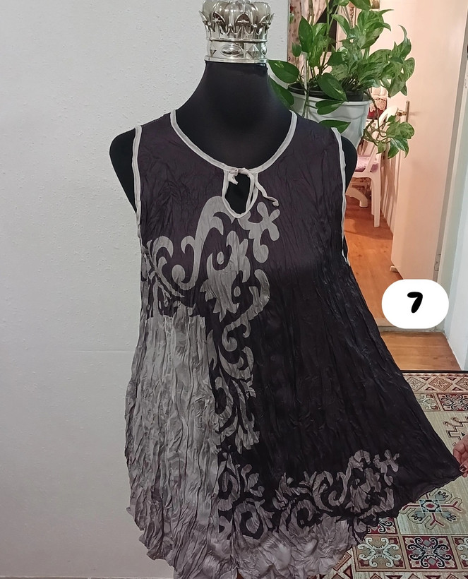 سارافون زنانه حلقه ای چروک نخی طرحدار فول کلوش