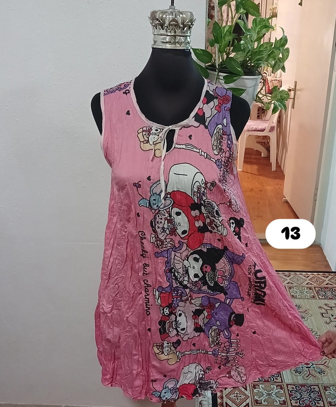 سارافون زنانه حلقه ای چروک نخی طرحدار فول کلوش