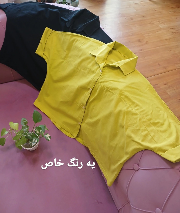 شومیزباکسی زنانه آستین کیمینو یقه مردونه جلودگمه لینن اسلپ