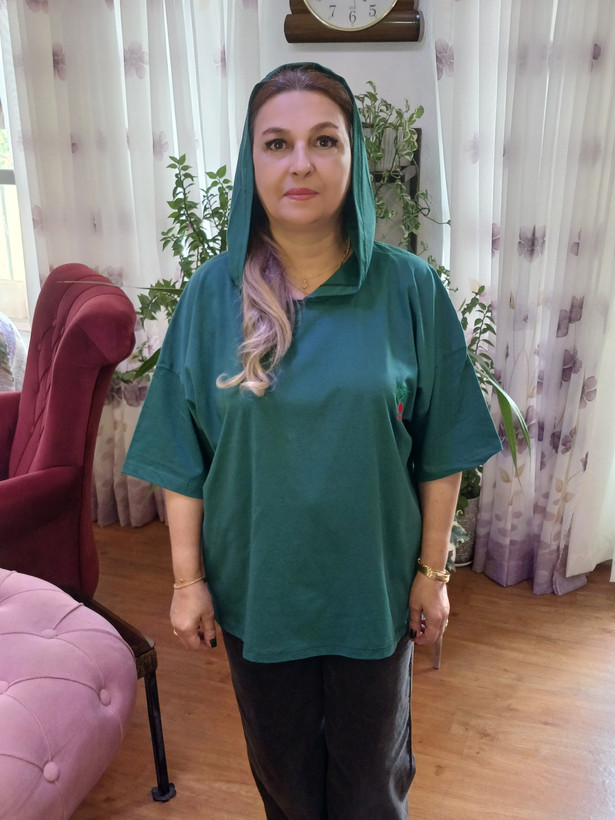 تیشرت باکسی کلاهدار پنبه سوپر