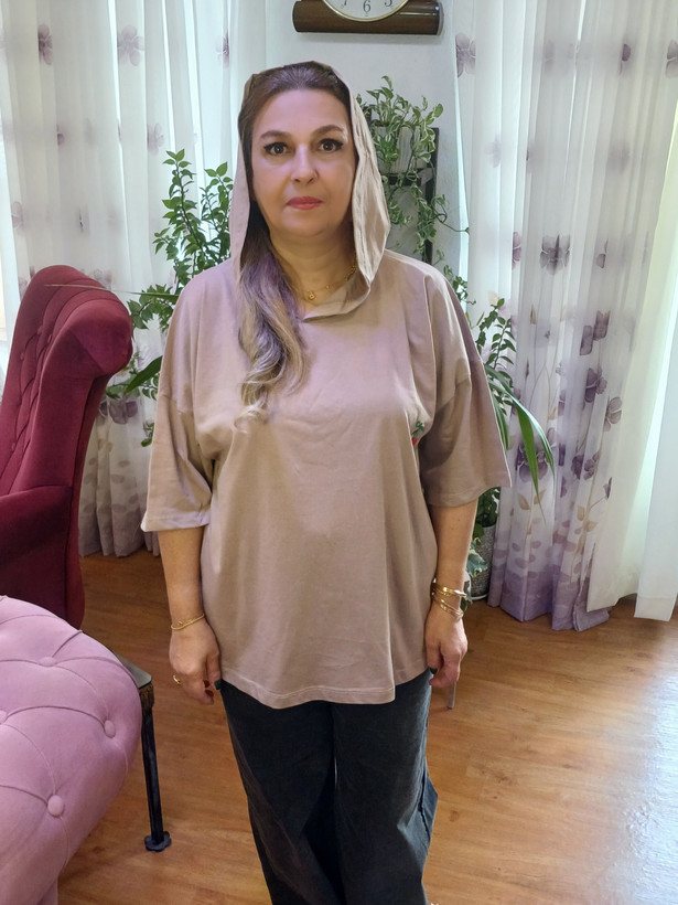 تیشرت باکسی کلاهدار پنبه سوپر