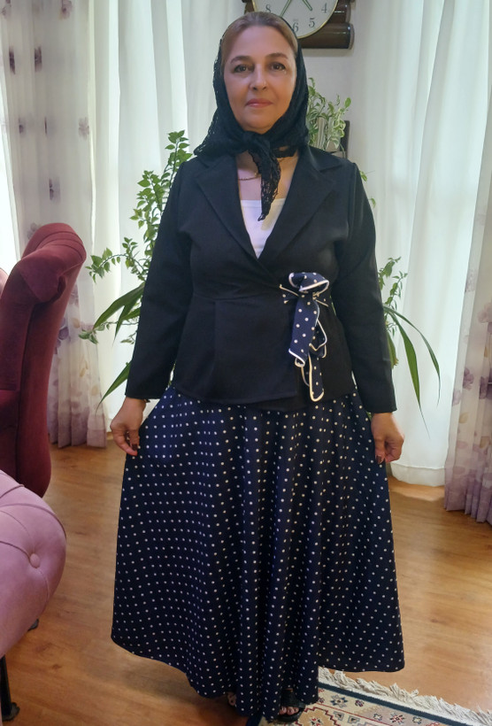 ست کت دامن مجلسی زنانه (کمر دامن کش دارد)