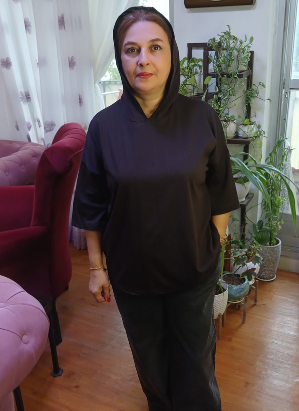 تیشرت باکسی کلاهدار پنبه سوپر