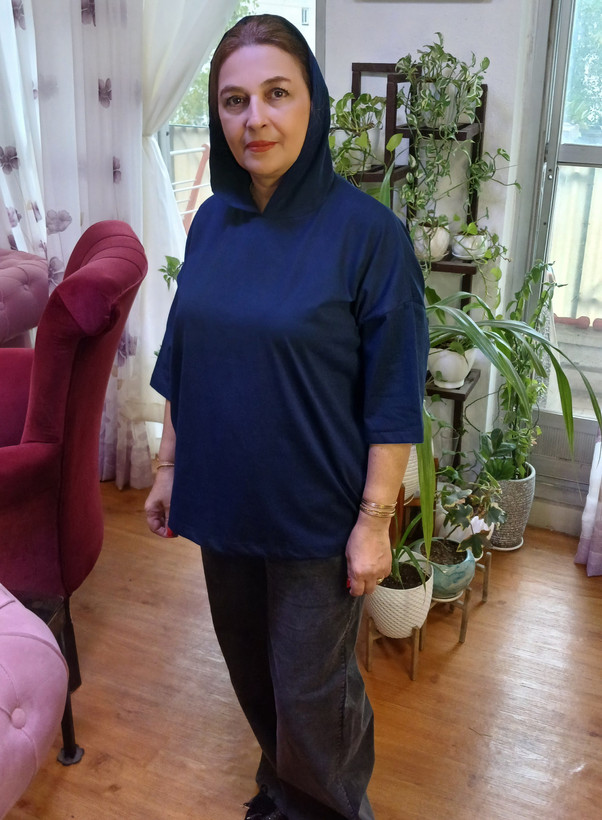 تیشرت باکسی کلاهدار پنبه سوپر