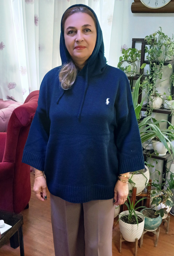 هودی بافت کلاهدار باکسی مارک پولو گلدوزی